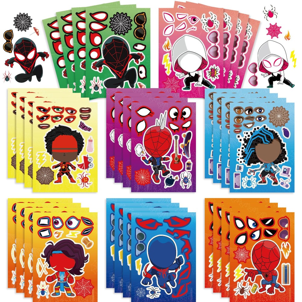 Party Games Quiz - 8/24pcs Spider Man Puzzle Stickers For