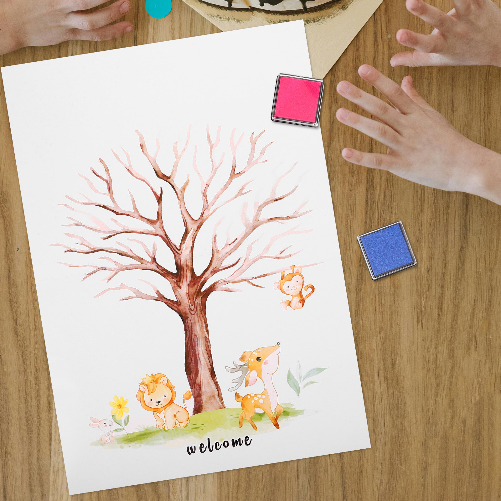 Book Party Games - 1Set Fingerprint Tree Guest Book Gender