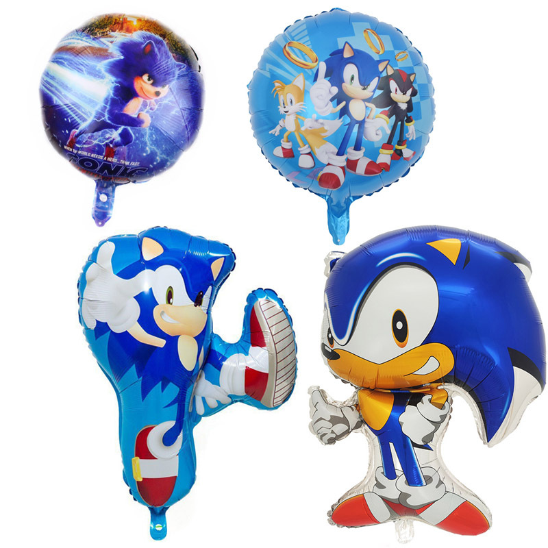 Party Games Quiz - Cartoon Blue Flashing the Hedgehog Balloon