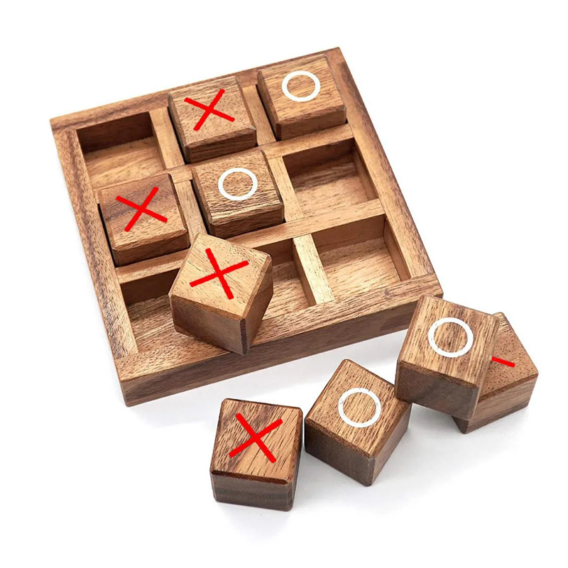 Party Games Juegos De Mesa - Wooden Tic Tac Toe Board Game