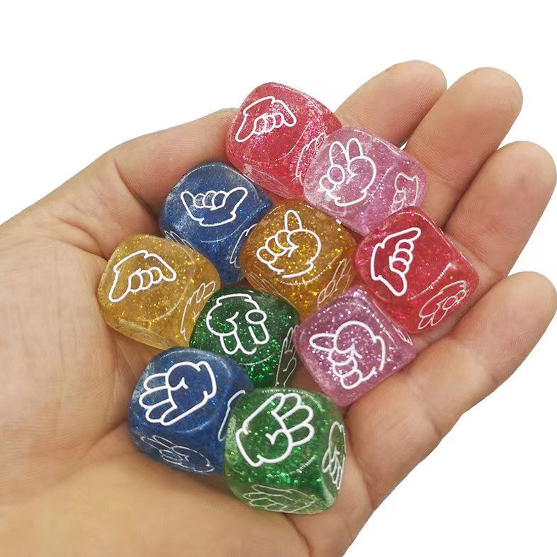 Party Games Juegos De Mesa - 10PCS Glitter Dice 6 Sided 20MM