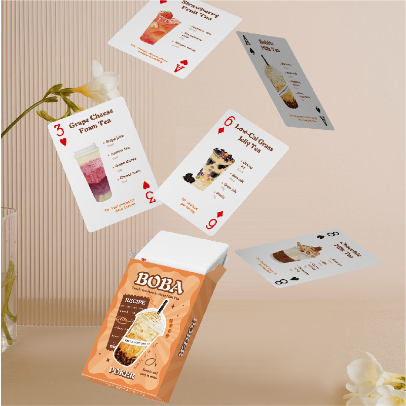 Book Party Games - Camping Popular Boba Milk Tea Poker