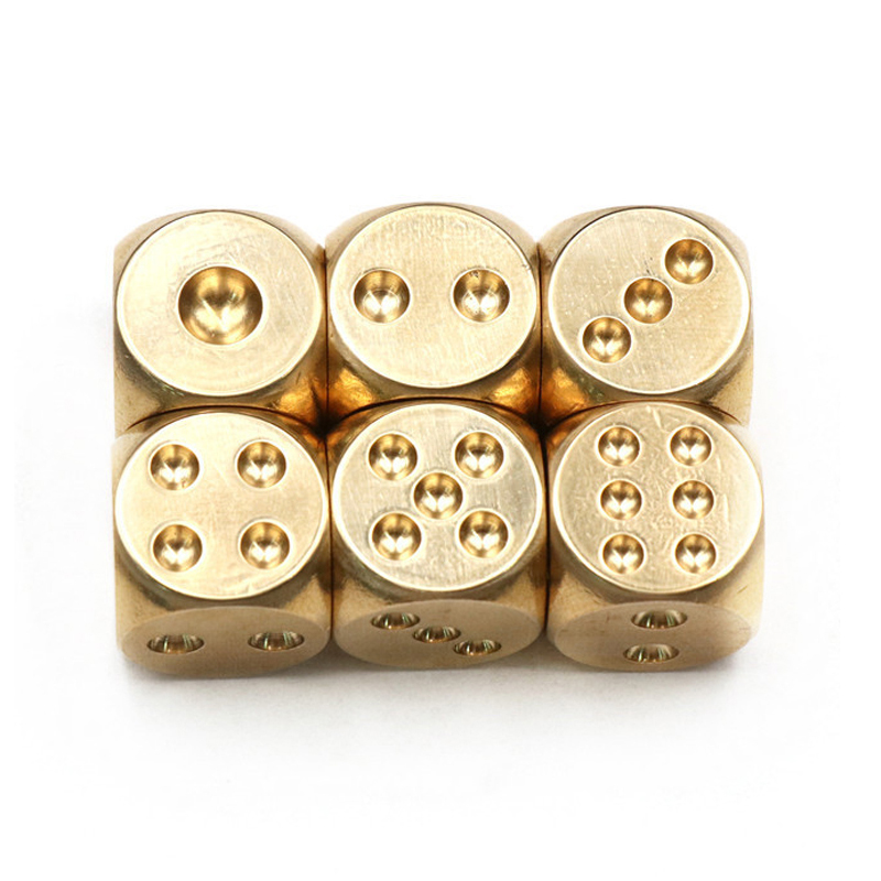 10/5PCS Brass Game Dice 15MM B - огляд і ціна Party Games Juegos De Mesa