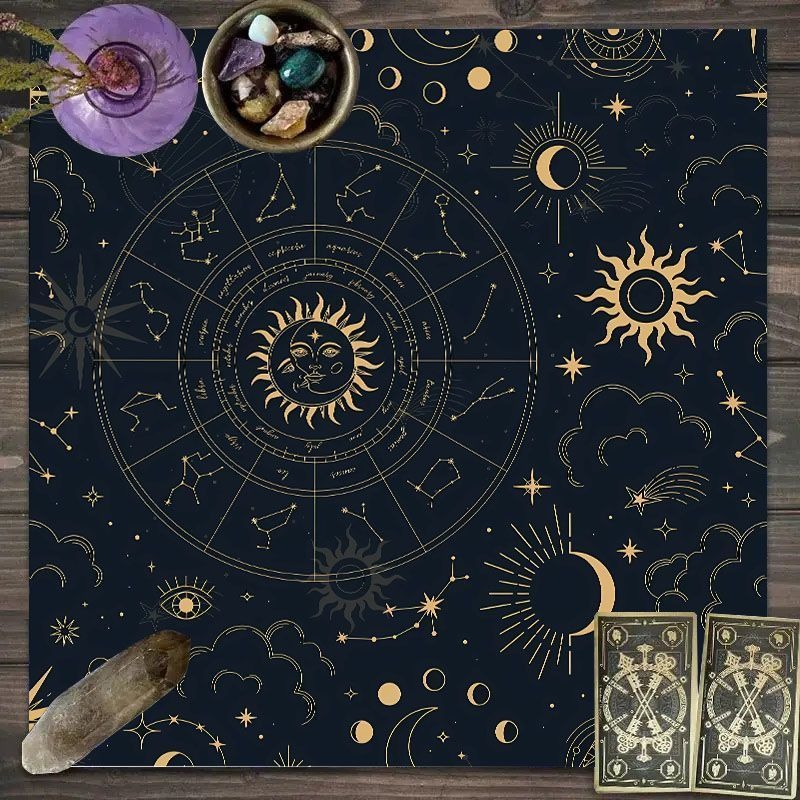 Zodiac Pattern Tarot Cloth - S - огляд і ціна Zodiac Party Games