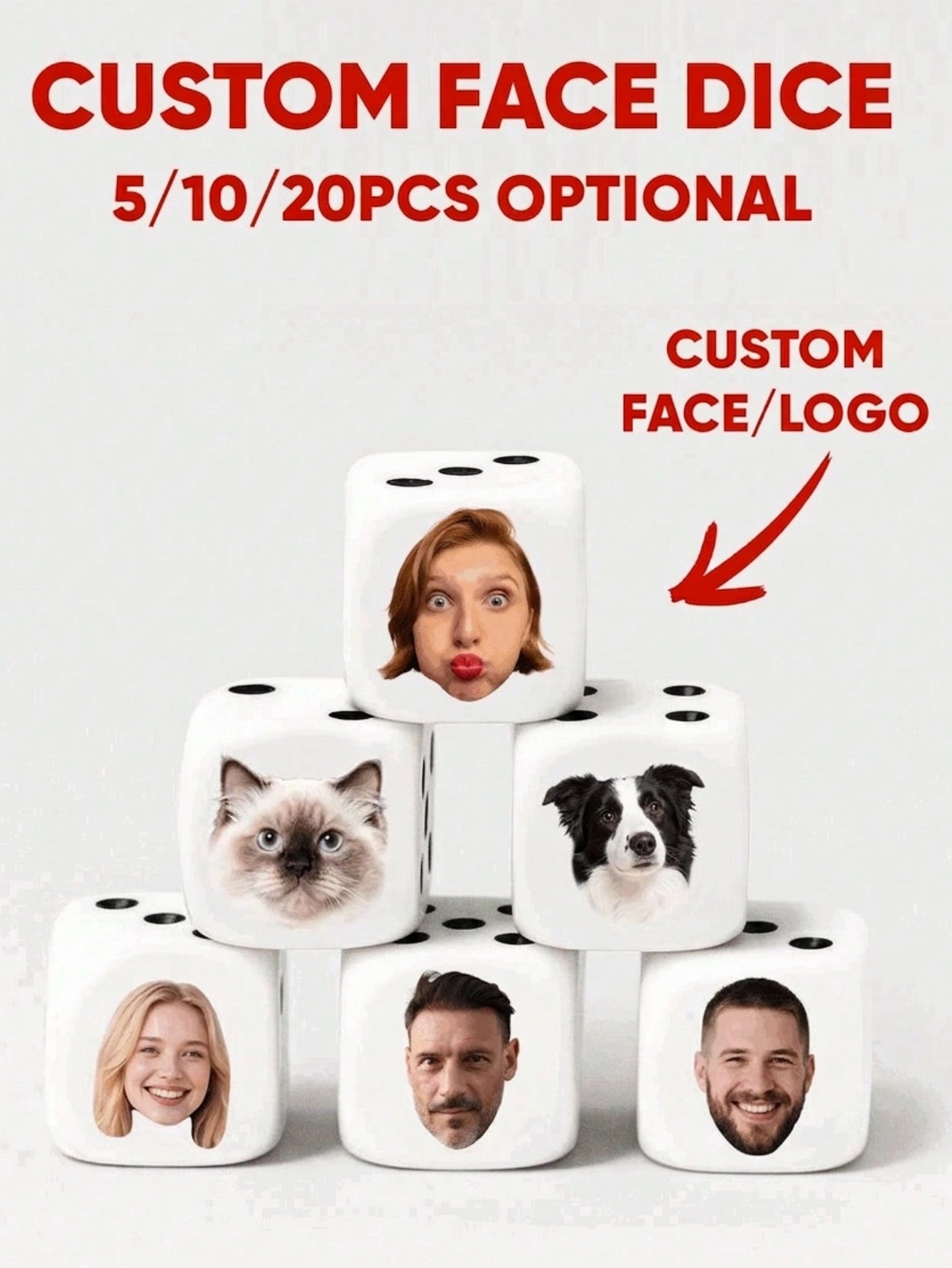 Custom Face Dice Personalized  - огляд і ціна Party Games Engagement