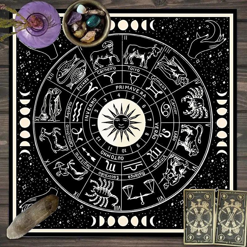 Zodiac Pattern Tarot Cloth - S - огляд і ціна Zodiac Party Games