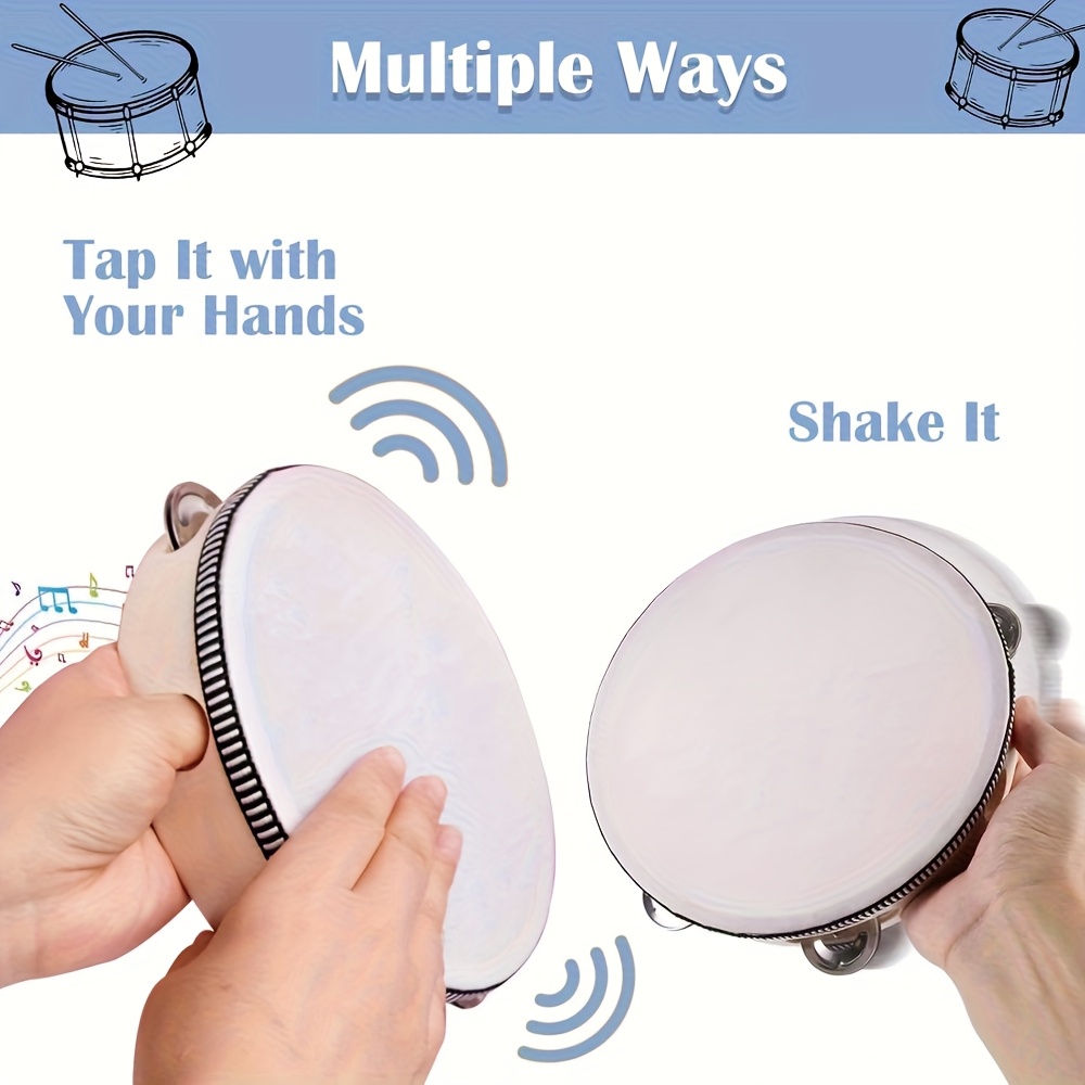 1/3pcs Wooden Tambourine 6/8/1 - огляд і ціна Party Games Engagement