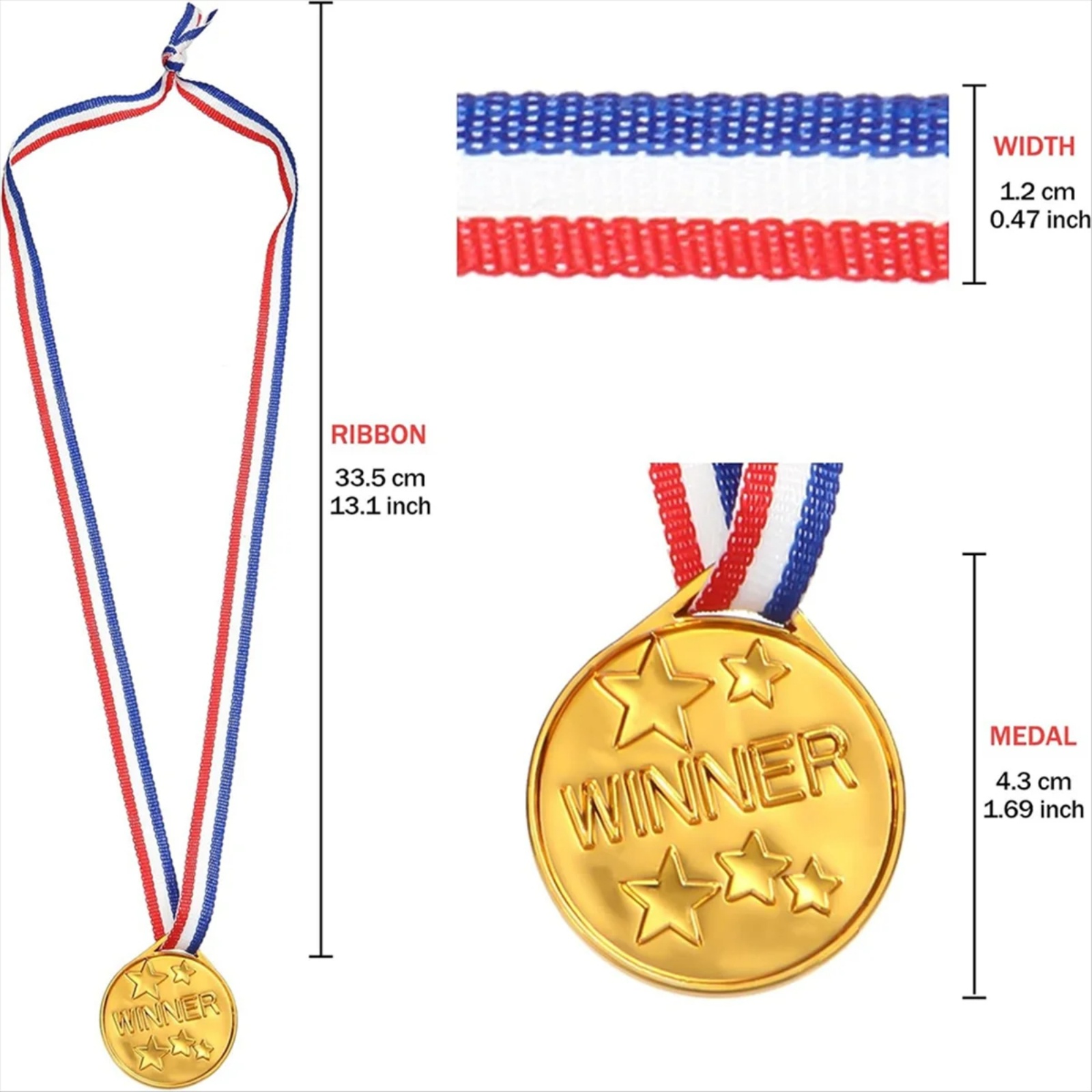 30Pcs Plastic Gold Winners Med - огляд і ціна Party Games Engagement